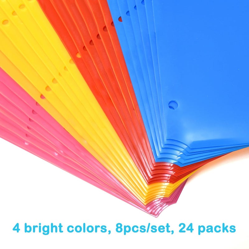 WOT I Plastic 8-Tab Dividers with Two Pockets - 3 Sets, Multicolor Dividers with Pockets for Binders, 24PCS Tab Dividers Assorted Colors - Image 5